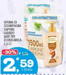 Splendidi e Splendenti Spuma di sciampagna sapone liquido vari tipi ecoricarica offerta