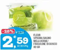Splendidi e Splendenti Fleur spugna bagno mela verde/ fragoline di bosco offerta