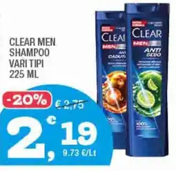 Splendidi e Splendenti Clear men shampoo vari tipi offerta