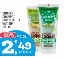 Splendidi e Splendenti Sunsilk shampoo scrub detox vari tipi offerta