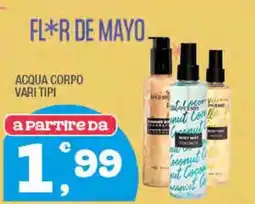 Splendidi e Splendenti Acqua corpo vari tipi offerta