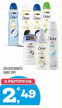 Splendidi e Splendenti DOVE Deodorante vari tipi offerta