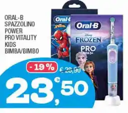 Splendidi e Splendenti Oral-b spazzolino power pro vitality kids bimba/bimbo offerta