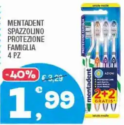 Splendidi e Splendenti Mentadent spazzolino protezione famiglia 4 pz offerta