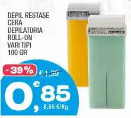 Splendidi e Splendenti Depil restase cera depilatoria roll-on vari tipi offerta