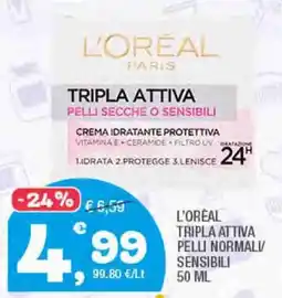 Splendidi e Splendenti L'oreal tripla attiva pelli normalv sensibili offerta