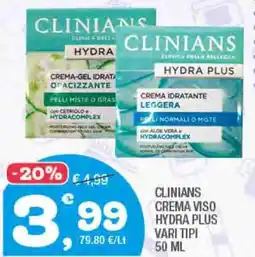 Splendidi e Splendenti Clinians crema viso hydra plus vari tipi offerta