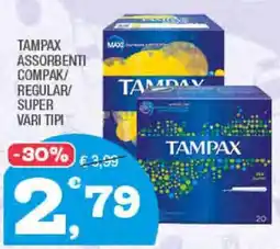 Splendidi e Splendenti Tampax assorbenti compak/ regular/ super vari tipi offerta