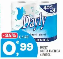 Splendidi e Splendenti Dayly carta igienica 4 rotoli offerta
