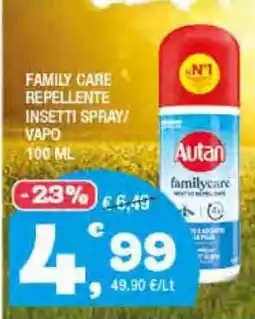 Splendidi e Splendenti Autan Family care repellente insetti spray/ vapo offerta