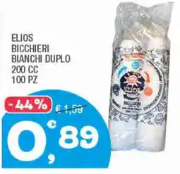 Splendidi e Splendenti Elios bicchieri bianchi duplo 200 cc 100 pz offerta