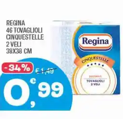 Splendidi e Splendenti Regina 46 tovaglioli cinquestelle 2 veli 38x38 cm offerta