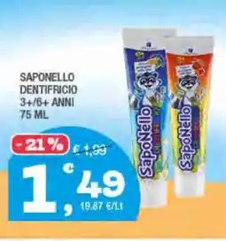 Splendidi e Splendenti Saponello dentifricio 3+/6+ anni offerta