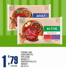 Splendidi e Splendenti Purina one crocchette per cane manzo e anatra/pollo e manzo offerta