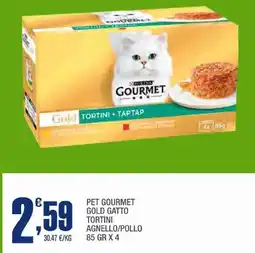 Splendidi e Splendenti Pet gourmet gold gatto tortini agnello/pollo offerta