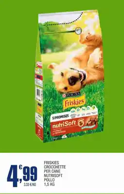 Splendidi e Splendenti Friskies crocchette per cane nutrisoft pollo offerta