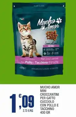 Splendidi e Splendenti Mucho amor mini croccantini per gatto cucciolo con pollo e tacchino offerta