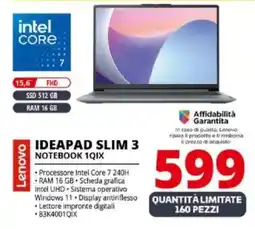 Comet Lenovo IDEAPAD SLIM 3 NOTEBOOK 1QIX offerta