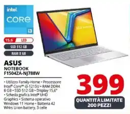 Comet ASUS NOTEBOOK F1504ZA-NJ788W offerta