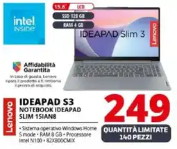 Comet Lenovo IDEAPAD S3 NOTEBOOK IDEAPAD SLIM 15IAN8 offerta