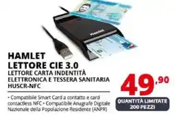 Comet HAMLET LETTORE CIE 3.0 LETTORE CARTA INDENTITÀ ELETTRONICA E TESSERA SANITARIA HUSCR-NFC offerta
