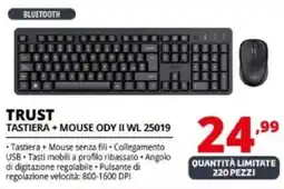 Comet TRUST TASTIERA + MOUSE ODY II WL 25019 offerta