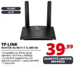 Comet TP-LINK ROUTER 4G WI-FI S TL-MR100 offerta