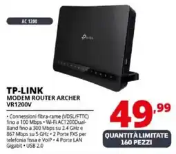 Comet TP-LINK MODEM ROUTER ARCHER VR1200V offerta