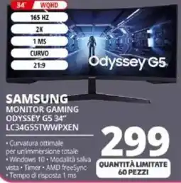Comet SAMSUNG MONITOR GAMING ODYSSEY G5 34" LC34G55TWWPXEN offerta