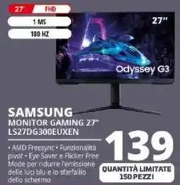 Comet SAMSUNG MONITOR GAMING 27” LS27DG300EUXEN offerta