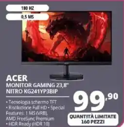 Comet ACER MONITOR GAMING 23,8″ NITRO KG241YP3BIP offerta