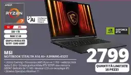 Comet MSI NOTEBOOK STEALTH A16 AI+ A3HWHG-032IT offerta