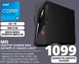 Comet MSI DESKTOP GAMING MAG INFINITE S3 14NUD5-1433IT offerta