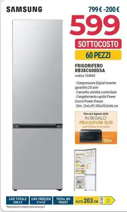 Sinergy SAMSUNG FRIGORIFERO RB38C600DSA offerta