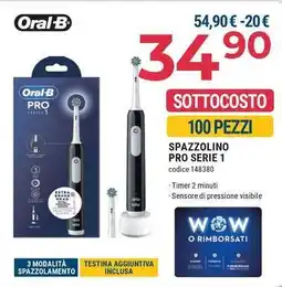 Sinergy Oral-B SPAZZOLINO PRO SERIE 1 offerta