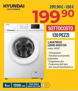 Sinergy HYUNDAI LAVATRICE LBHN-6HIS10S offerta