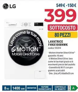 Sinergy LG LAVATRICE F4NX1008NWK offerta