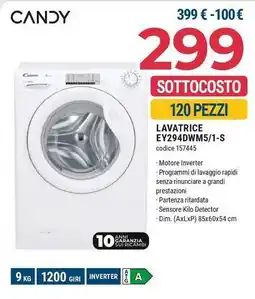 Sinergy CANDY LAVATRICE EY294DWM5/1-S offerta
