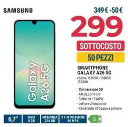 Sinergy SAMSUNG SMARTPHONE GALAXY A26 5G offerta