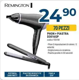 Sinergy REMINGTON PHON + PIASTRA D3016GP offerta