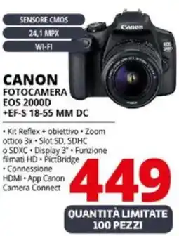 Comet CANON FOTOCAMERA EOS 2000D +EF-S 18-55 MM DC offerta