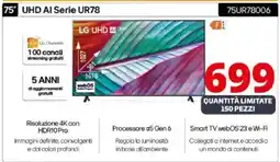 Comet LG 75 UHD AI Serie UR78 offerta