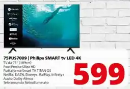Comet PHILIPS 75PUS7009 | Philips SMART tv LED 4K offerta