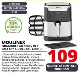 Comet MOULINEX FRIGGITRICE AD ARIA 2 IN 1 EASY FRY & GRILL XXL EZ801D offerta