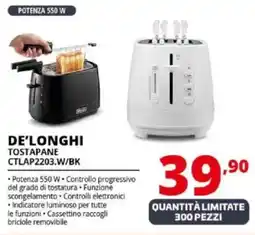 Comet DE'LONGHI TOSTAPANE CTLAP2203.W/BK offerta