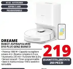 Comet Dreame robot aspirapolvere d10 plus gen2 bianco offerta
