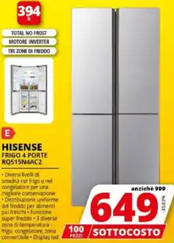Comet HISENSE FRIGO 4 PORTE RQ515N4AC2 offerta