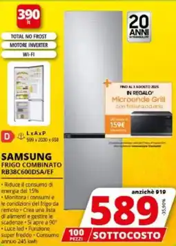 Comet SAMSUNG FRIGO COMBINATO RB38C600DSA/EF offerta