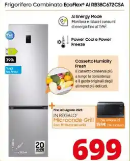 Comet Samsung Frigorifero Combinato EcoFlex AI RB38C672CSA offerta