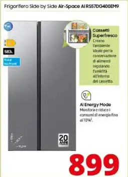 Comet Samsung Frigorifero Side by Side Air-Space Al RS57DG400EM9 offerta